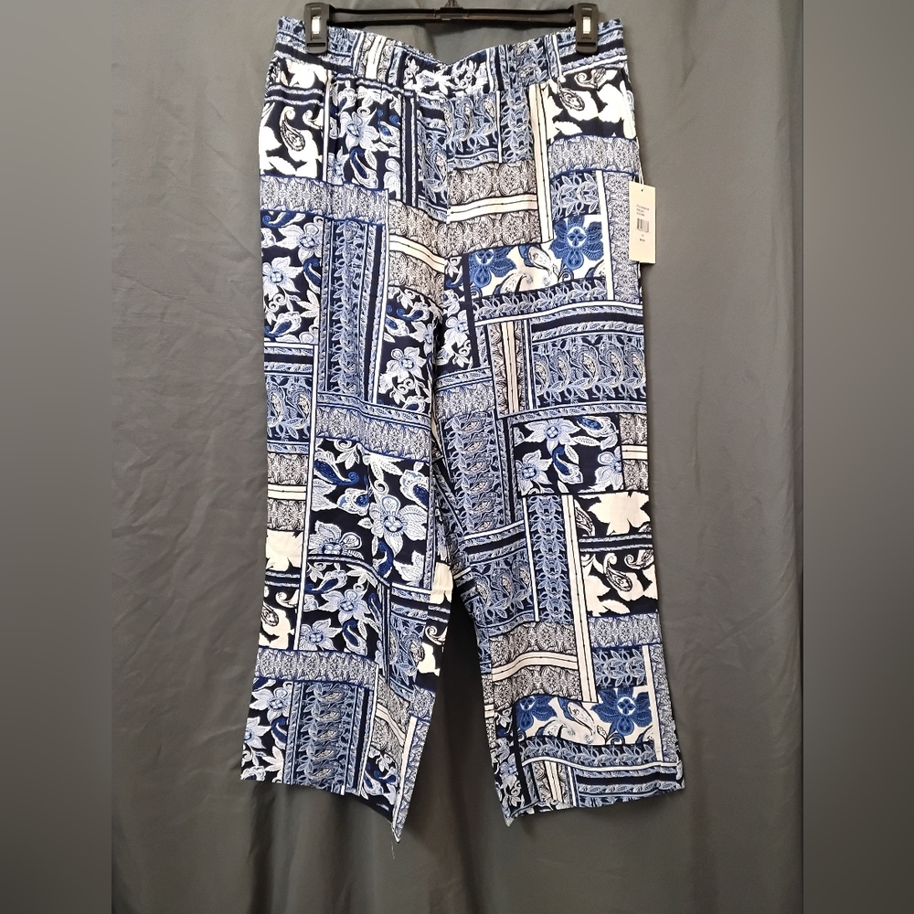 DISCOUNTED!!! SUNNY LEIGH Blue and White Patterned Pants